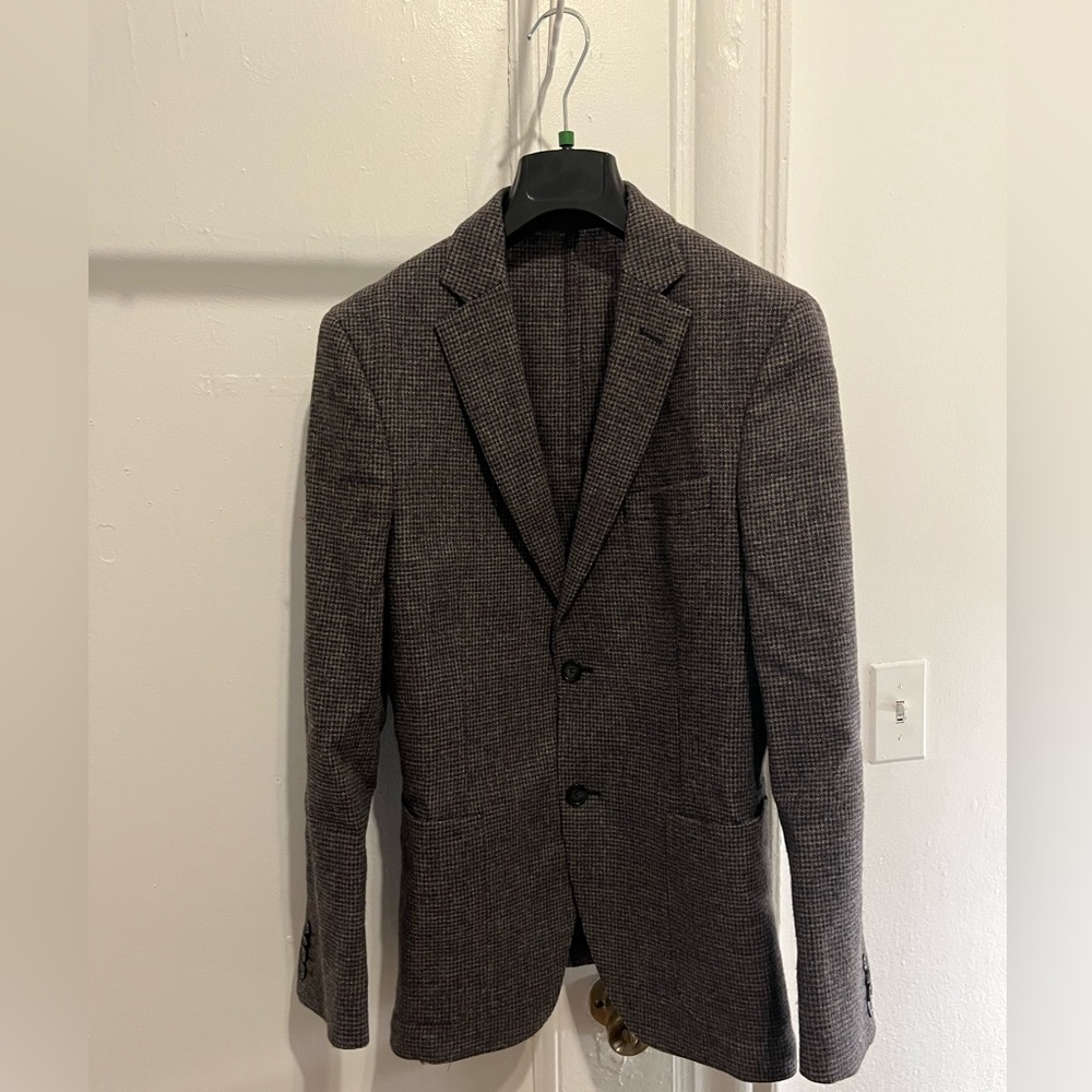 Officine Generale Brown/Grey wool blazer